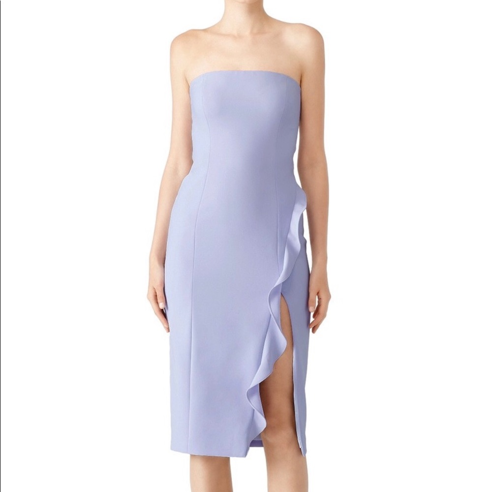 NWOT Jay Godfrey periwinkle ruffle slit dress